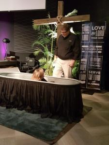 Baptism picture of Lily Johnson and Paul