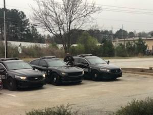 First Responders Police in parking lot