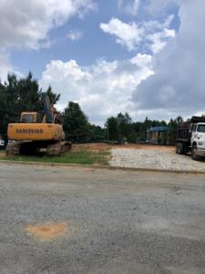 Parking Lot with machinery