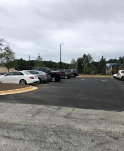 Parking lot with cars different angle
