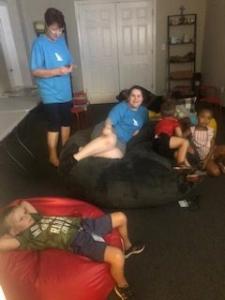 VBS Kids and teachers chilling 5