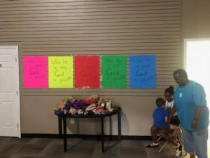 VBS Valerie and children in Sanctuary under God posters 6