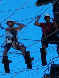 Youth Group 2 boys at zip line