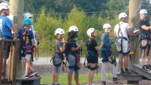 Youth Group Suited up for zip line